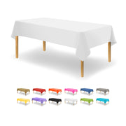 Party Dimensions White Disposable Plastic Tablecloth for Rectangle Tables (12 Pack) Table Cloths for Parties, Events & Weddings, Indoors Outdoors, 54 x 108 inches, Plastic Table Cover