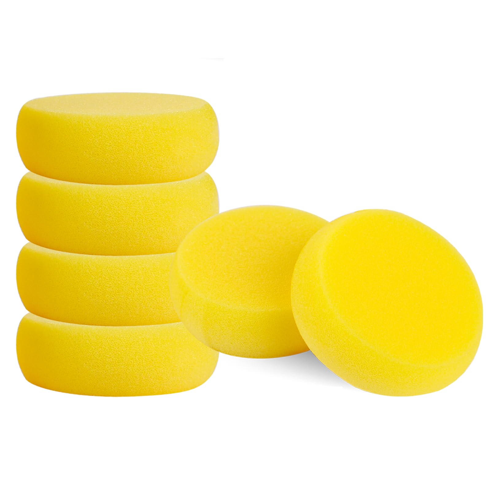 6 Pcs Pottery Sponges, Round Painting Sponge 3inch Yellow Artist Sponges Craft Clay Sponge Watercolor Sponges for Face Painting Pottery Ceramics Art Crafts