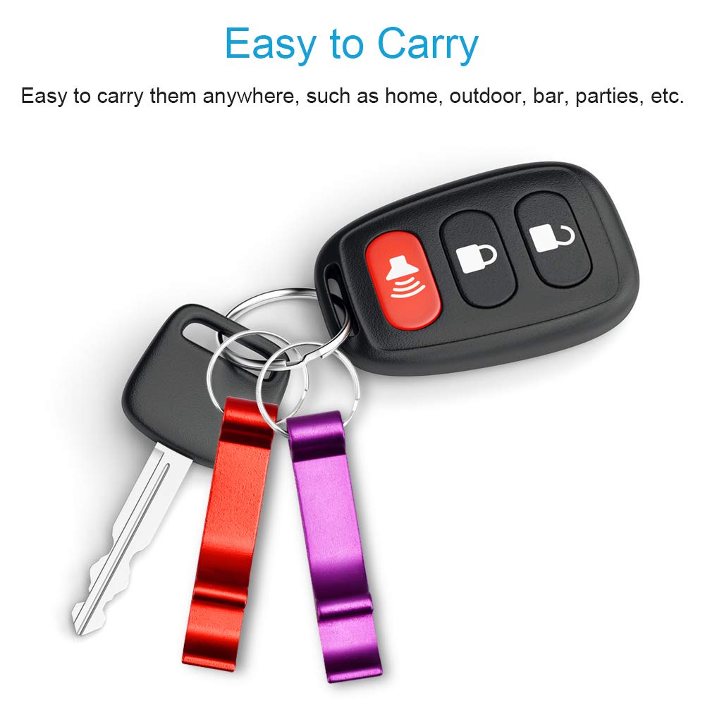 Mcyye 6PCS Colorful Mcyye Beer Bottle Openers, Premium Metal Keychain Bottle Opener, Beverage Bottle Opener for Men, Women, Small and Practical, Easy to Carry, Open the Lids of Beer Bottle Easily