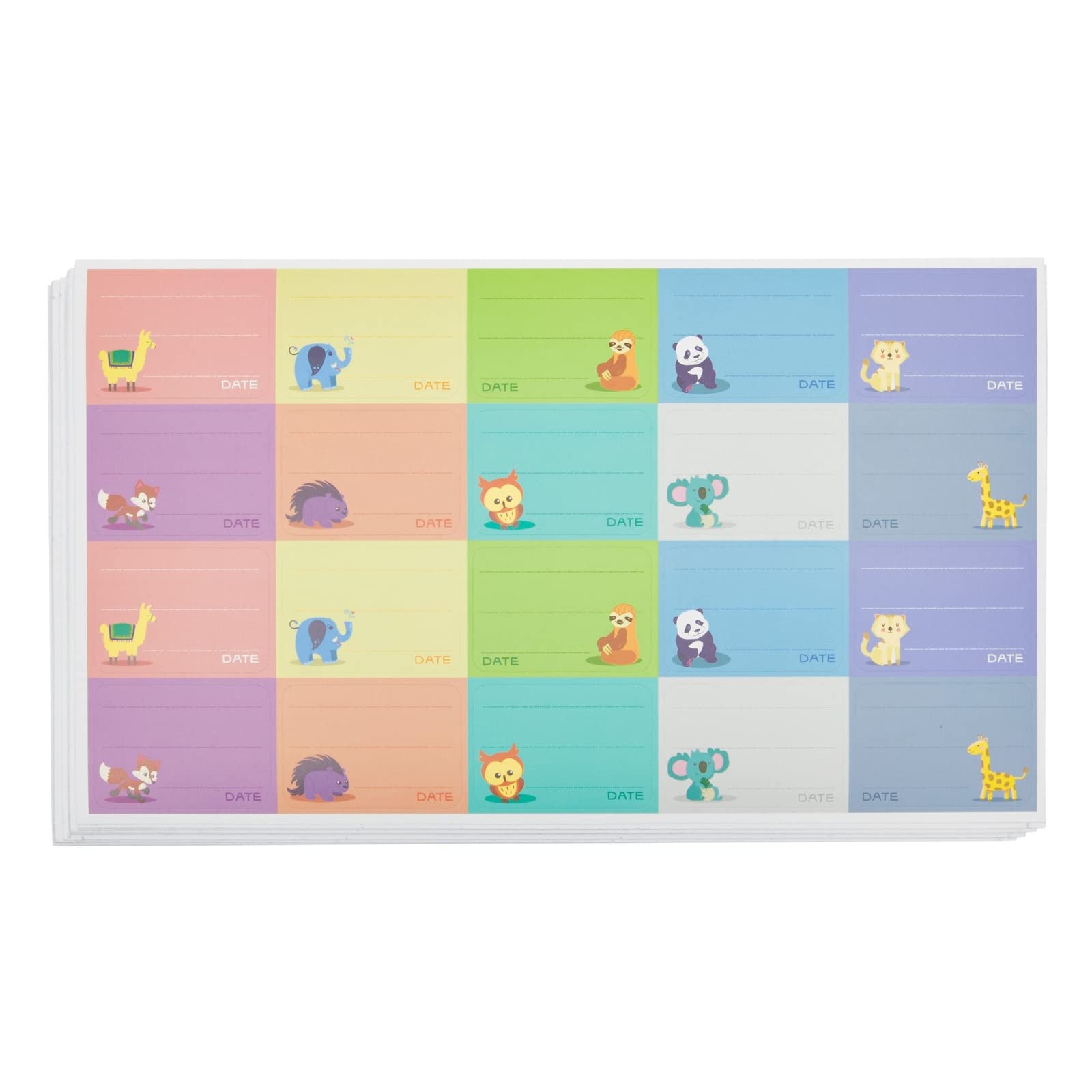 Juvale Baby Bottle Labels for Daycare 500-Pack - Multicolor Animal Designs (1.5" x 1") - Writable Daycare Bottle Labels - Adhesion for Bottles & Containers