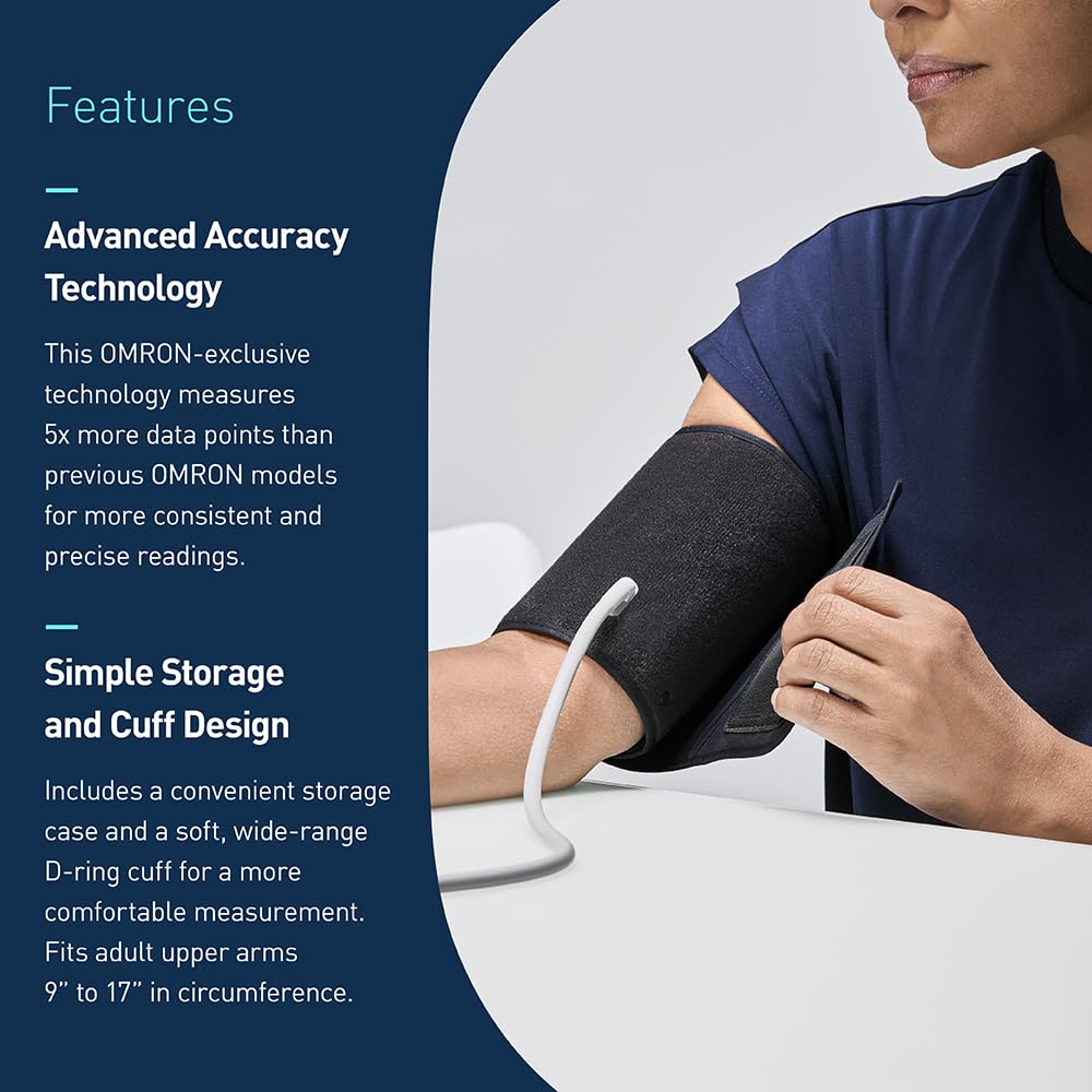 OMRON 2-in-1 Upper Arm Blood Pressure Monitor & 1-Lead EKG Monitor - Clinically Validated Blood Pressure Arm Cuff & Machine - Use OMRON Connect App