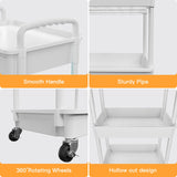 3 Tier Rolling Utility Cart with Drawer,REBECAT Utility Cart Made of Multifunctional Storage Organizer Tool for Kitchen,Bathroom,Living Room,Office(White)