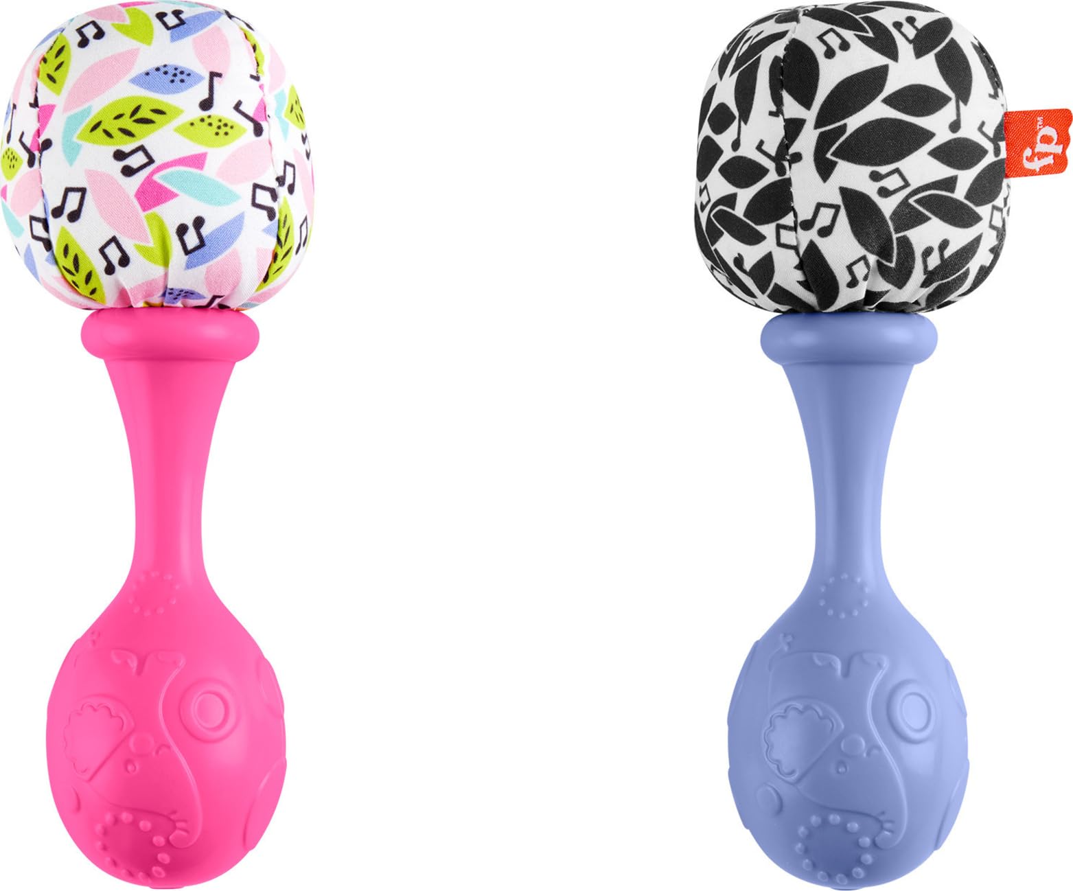 Fisher-Price Newborn Toys Rattle ‘n Rock Maracas, 2 Soft Musical Instruments for Developmental Play Babies Ages 3+ Months, Pink & Purple