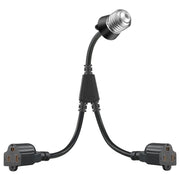2 in 1 Light Socket to Plug Adapter, Convert E26/E27 Bulb Socket to 2 Pieces 3 Prong Outlet with Extension Cord, Flexible Light Bulb Socket Converter Suitable for Porch Patio Garage Use(Black)