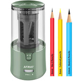 AFMAT Electric Pencil Sharpener, Pencil Sharpener for Colored Pencils, Auto Stop, Super Sharp & Fast, Electric Pencil Sharpener Plug in for 6-12mm No.2/Colored Pencils/Office/Home-Black