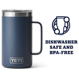 YETI Rambler 24 oz Mug, Vacuum Insulated, Stainless Steel with MagSlider Lid, Black