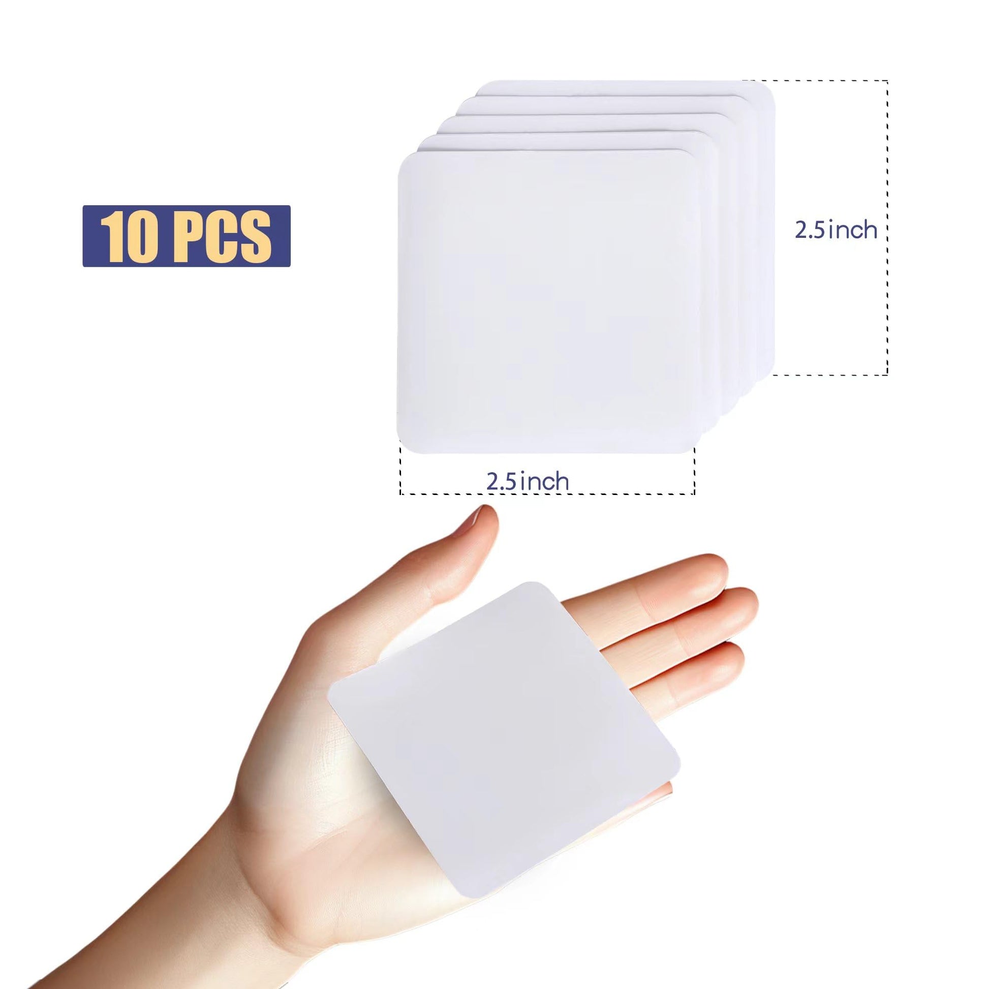 Breliter Inflatable Patch Repair Kit - Waterproof TPU Pool Repair Tape, Heavy Duty Repair Patch for Air Mattress, Bounce House, Inflatable Toys, Tent, Swimming Ring - 10 Packs of 2.5in x 2.5in, Square