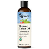 Sky Organics Organic Castor Oil, 100% Pure, Hexane Free, Cold-Pressed to Support Stronger, Fuller-Looking Hair, Eyelashes & Eyebrows,Good for Castor Packs, Navel Oiling, Carrier Oil Use, 16 fl oz