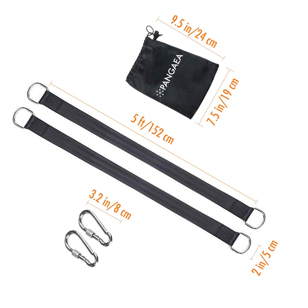 Tree Swing Hanging Straps Kit, Heavy Duty Holds 2200LBS 5FT Extra Long, with Safer Lock Snap Carabiners & Carry Pouch Bag