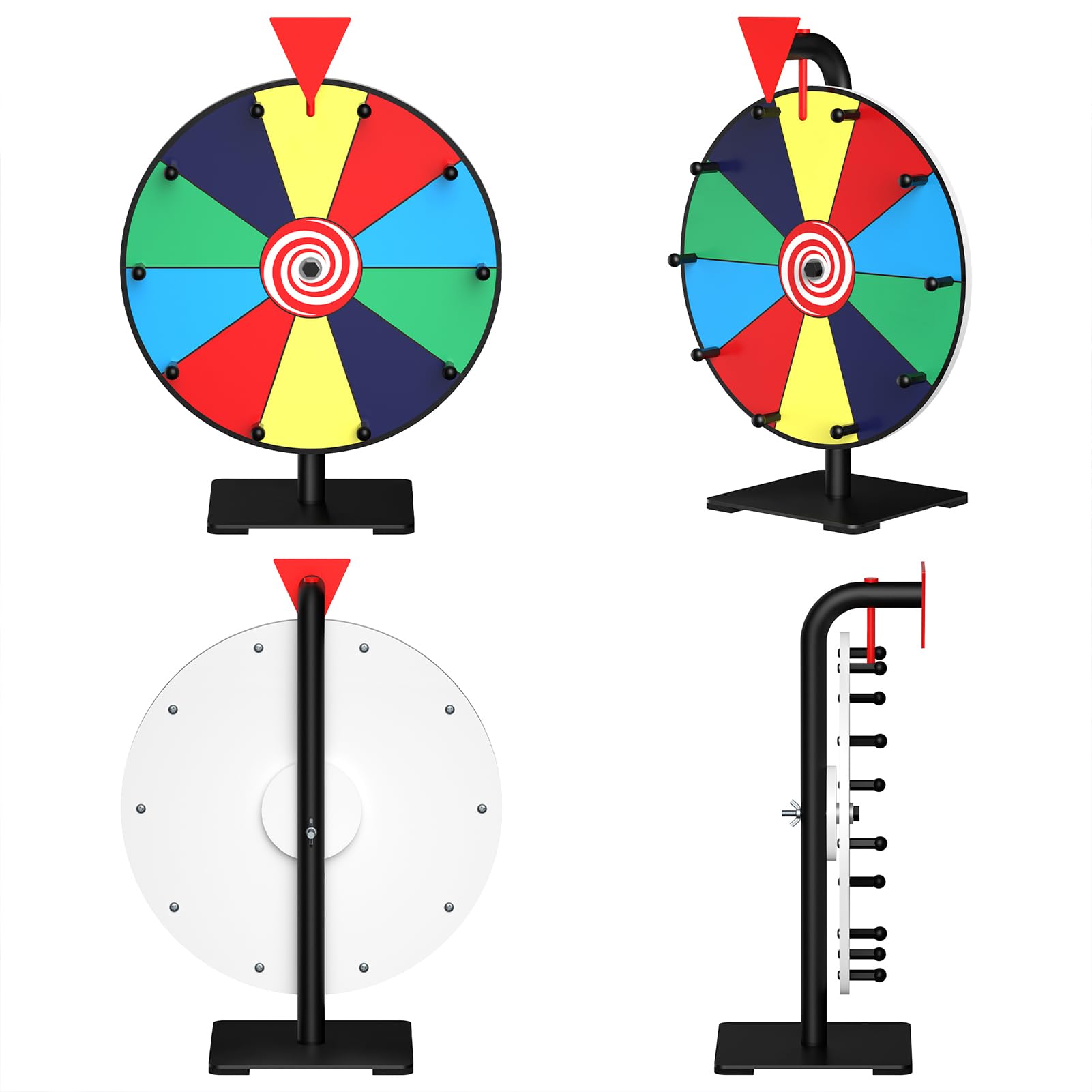 Prize Wheel, 12 Inch Spinning Wheel for Prizes, 10 Slots Color Prize Wheel Spinner with Stand, Table Spinning Wheel, Spin Wheel for Trade Shows, Carnivals, Spin The Wheel Game for Home Game