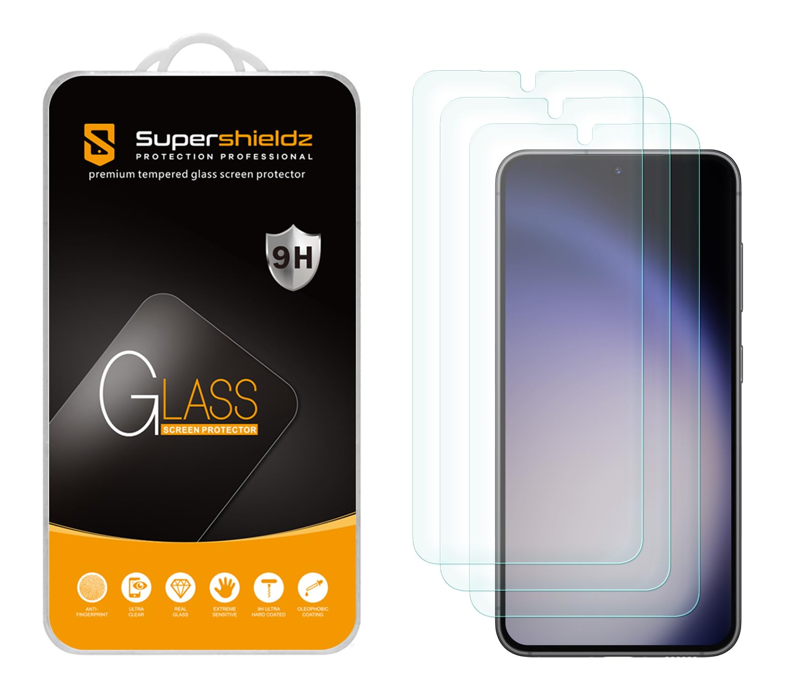 (3 Pack) Supershieldz Designed for Samsung Galaxy S21 5G Tempered Glass Screen Protector, Anti Scratch, Bubble Free