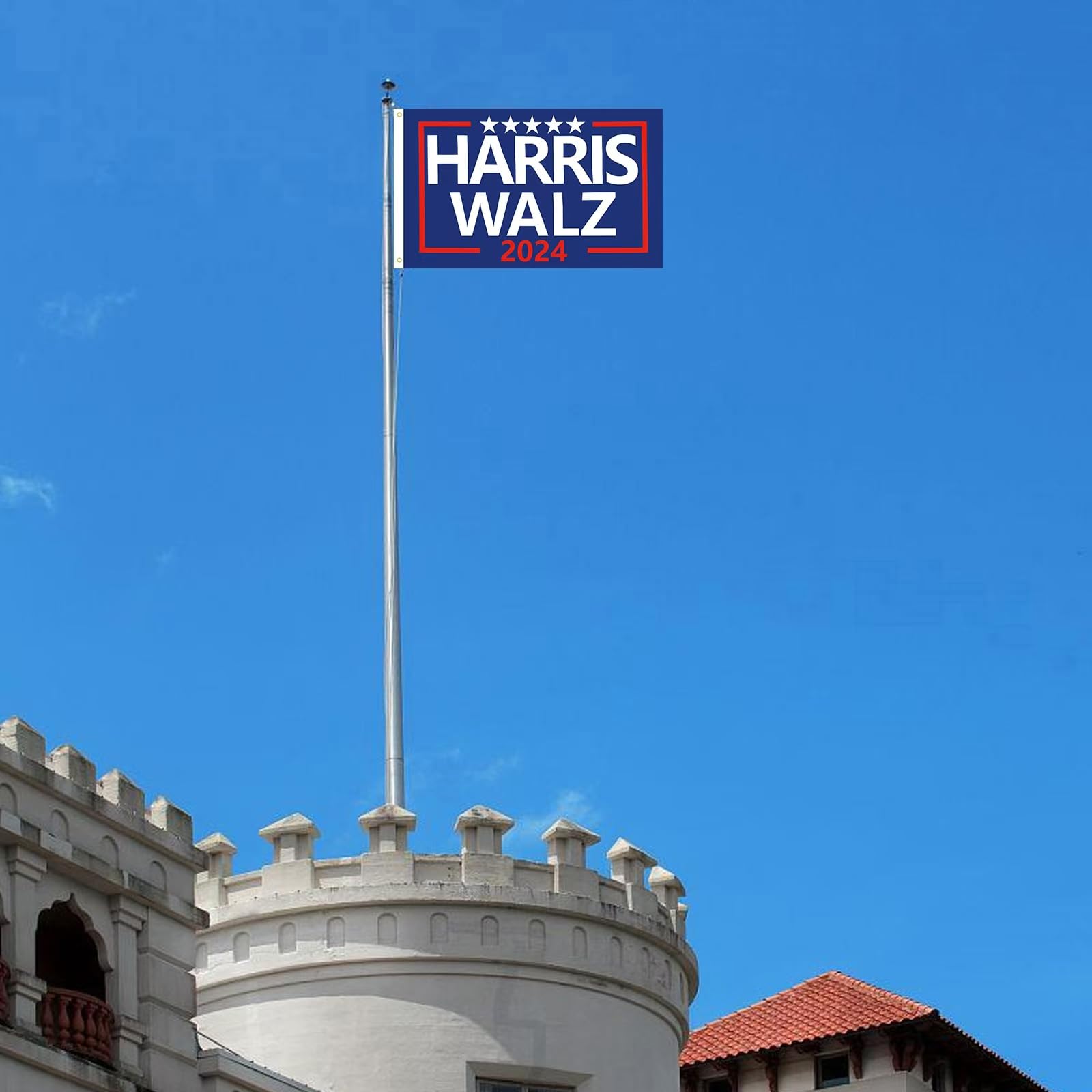 MAGJIUKE Harris Waltz Flag for President 2024 Election,Kamala Harris Tim Walz Flags Banner 3×5 Ft for car Boat Outdoor with Grommets Double Stitched,blue Single-Sided