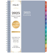2025 Planner - 2025 Planner Weekly and Monthly, JAN - DEC 2025, Calendar Planner with Premium Paper, Twin-wire Binding, Waterproof Cover, Coloful Tabs, Gray, 6" x 8.4"