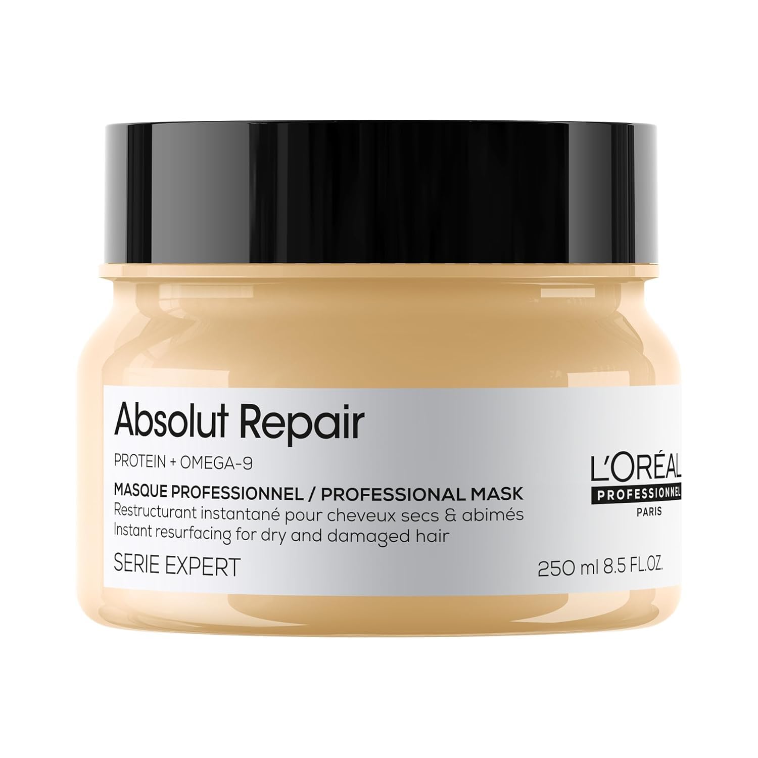 L'Oréal Professionnel Paris Absolut Repair Hair Mask - Protein Hair Treatment For Deep Nourishment, Hydrates, Repairs Damage & Adds Shine For Dry & Damaged Hair