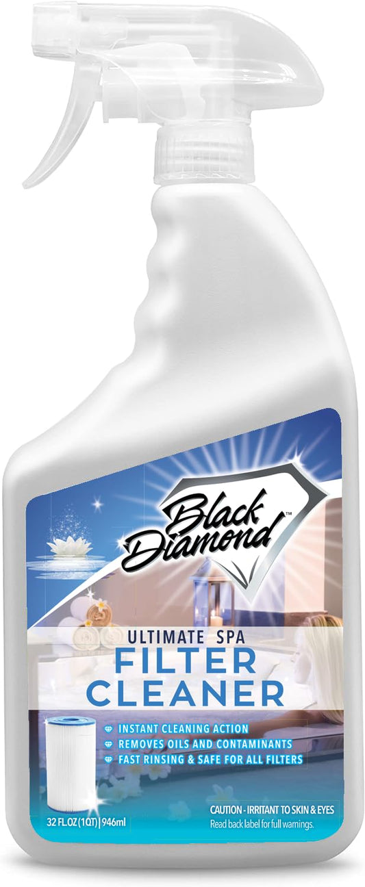 Black Diamond Stoneworks Ultimate Spa Filter Cleaner Fast-Acting Spray. Instant Clean for Hot Tub & Pool Filters Leaving Behind no Sticky Residue. Prolongs Filter Life and Pool Equipment. No Soaking