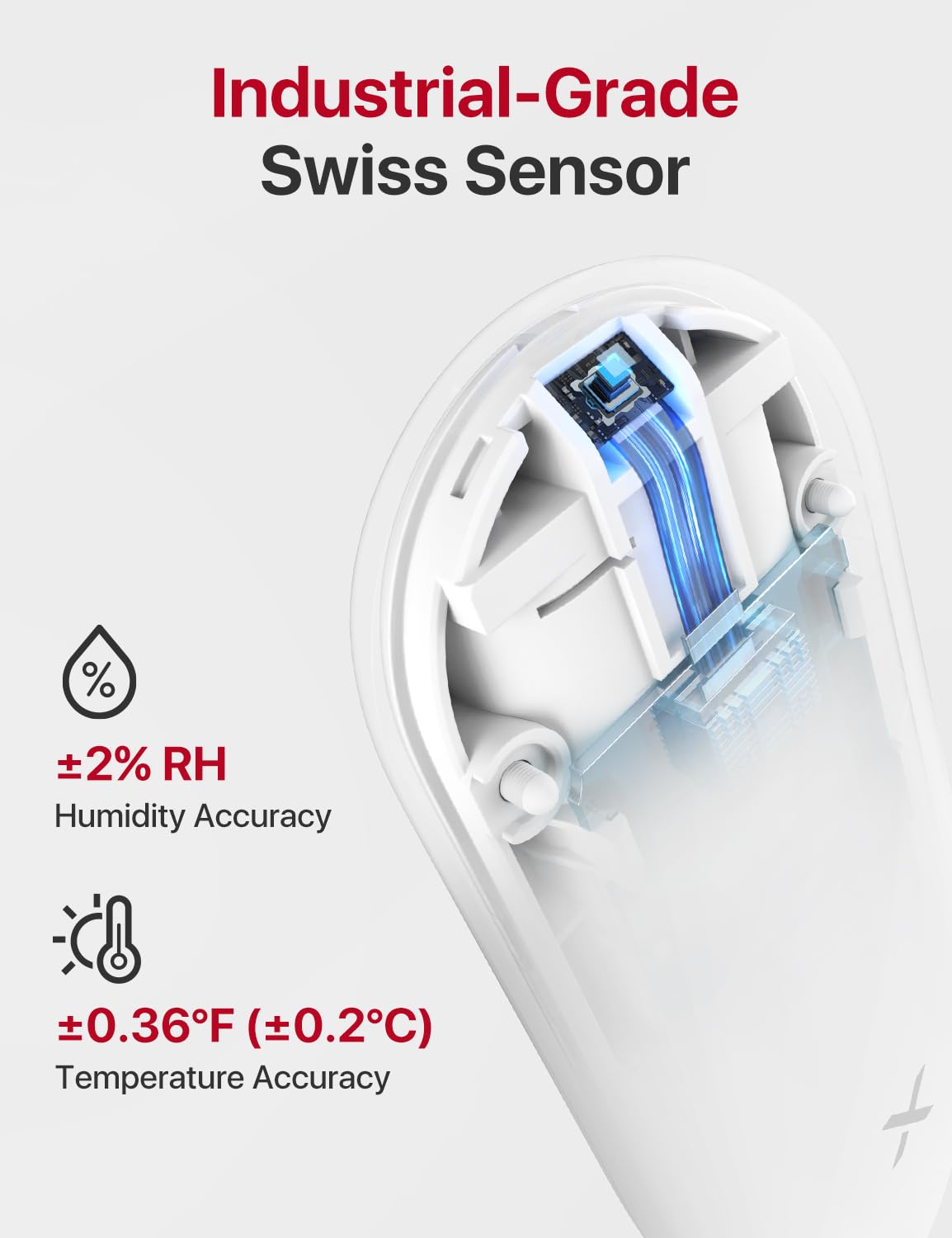 X-Sense Wi-Fi Hygrometer Indoor Humidity, Smart Hygrometer Thermometer with Remote Monitoring & App Control, Wi-Fi Temperature Sensor for Room Temperature Monitoring, Humidor, Greenhouse, Model STH54