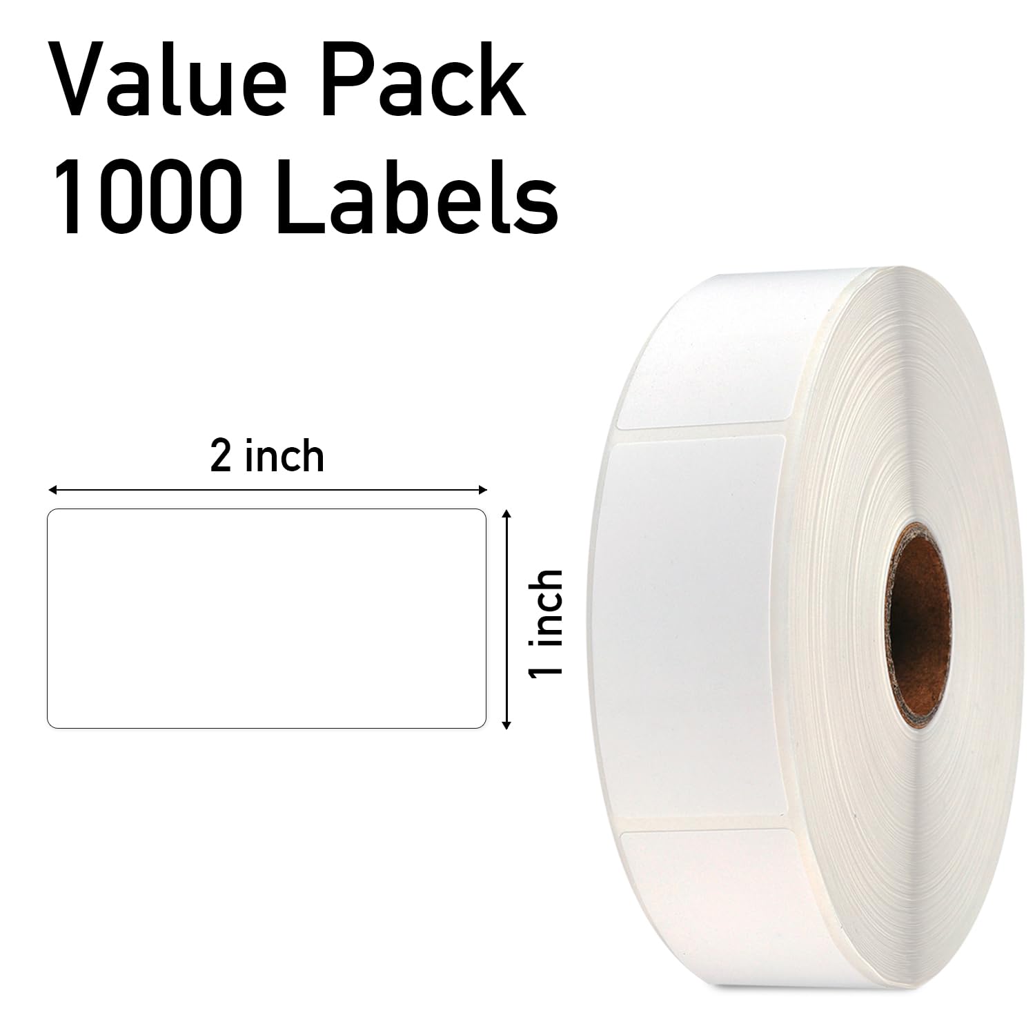 1000 Pcs Blank Removable Freezer Labels Water Oil Resistant for Food Containers Jars Pantry Organization (Each Measures 1” x 2”)