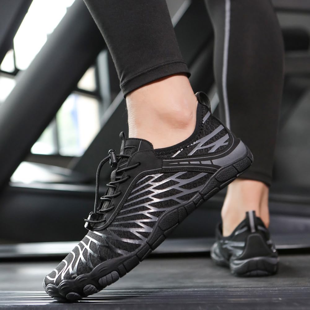 Hike Barefoot Shoes Womens Men Footwear,Pro-Healthy&Non-Slip Water Shoe for Women Men, Wide Toe Running Shoes Boots Sneakers Unisex Black