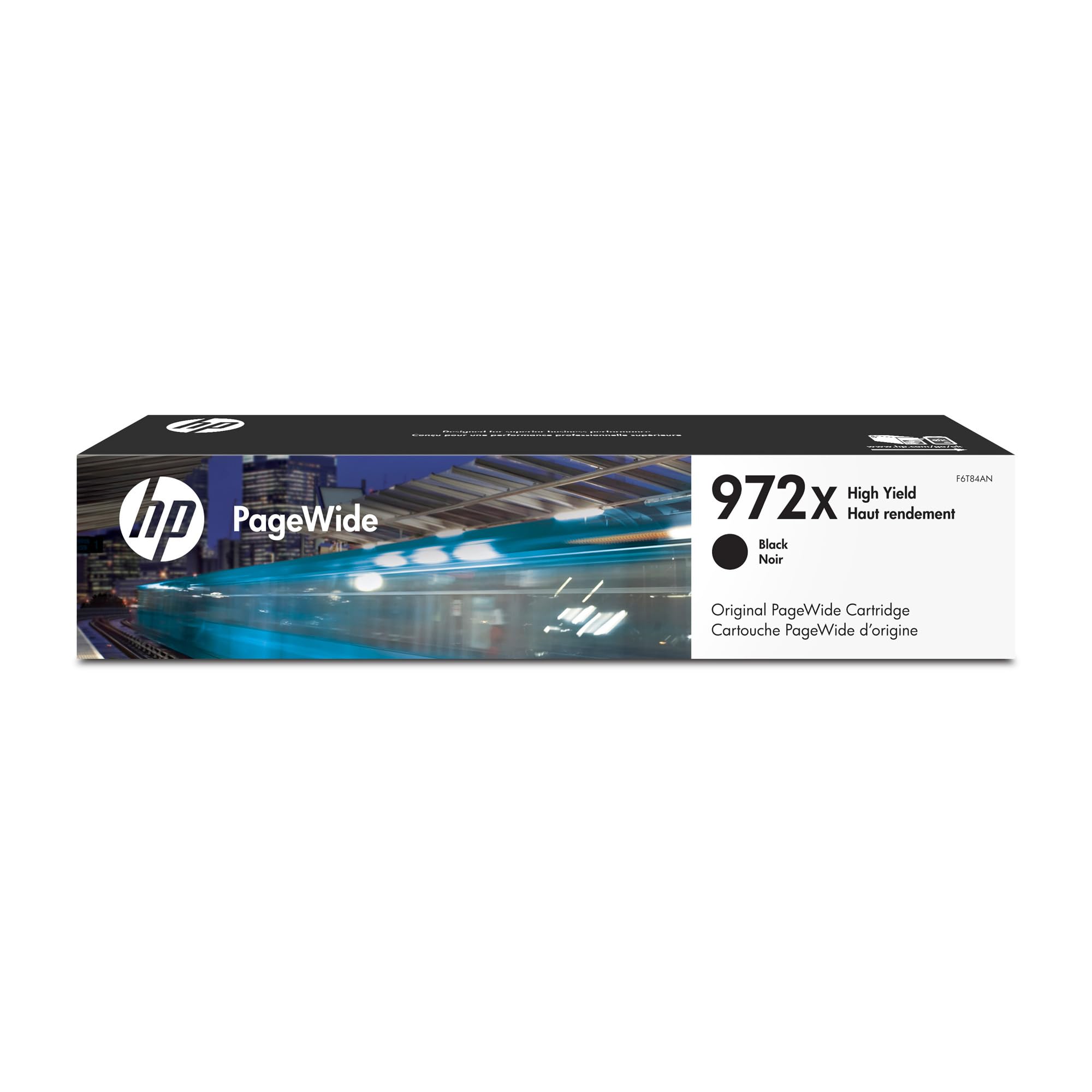 خرطوشة حبر أسود عالية الإنتاجية HP 972X PageWide للطابعات من HP | تتوافق مع سلاسل الطابعات: PageWide Pro 452، و477، و552dw، و577 | F6T84AN