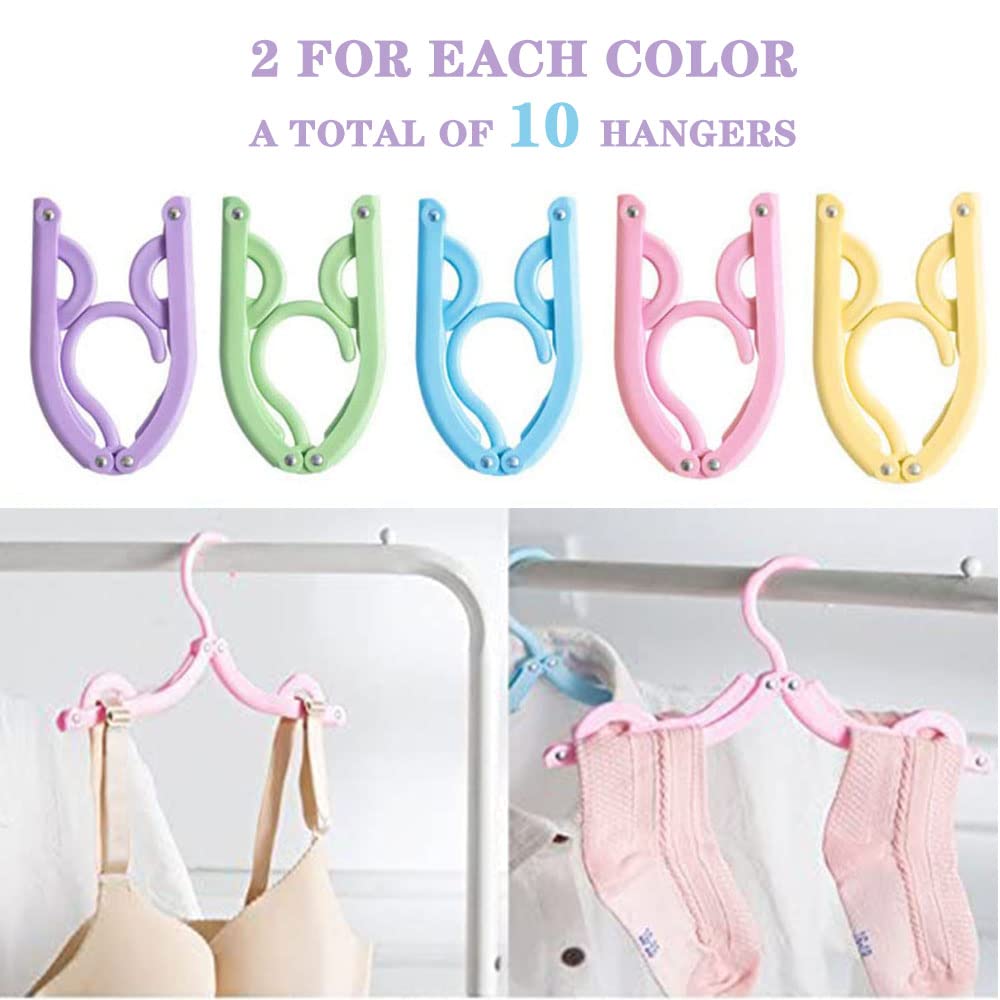 10 Pcs Travel Hangers Cruise Ship Essentials Accessories Portable Folding Clothes Hanger Foldable Drying Rack