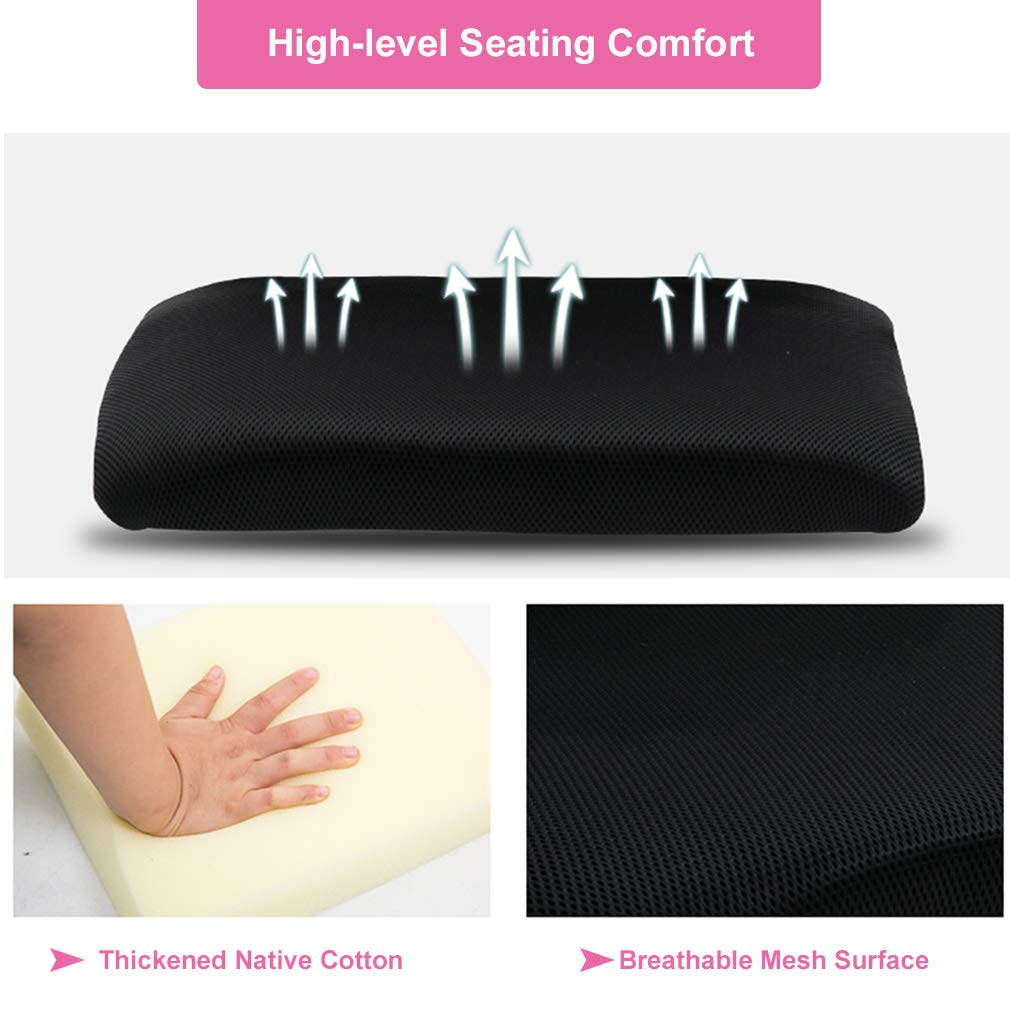 BestOffice | Ergonomic Office Chair | Mid-Back Swivel Desk Chair | Breathable Backrest & Lumbar Support | Adjustable Height | Sponge Seat | Rolling Wheels | Pink | for Adults & Women