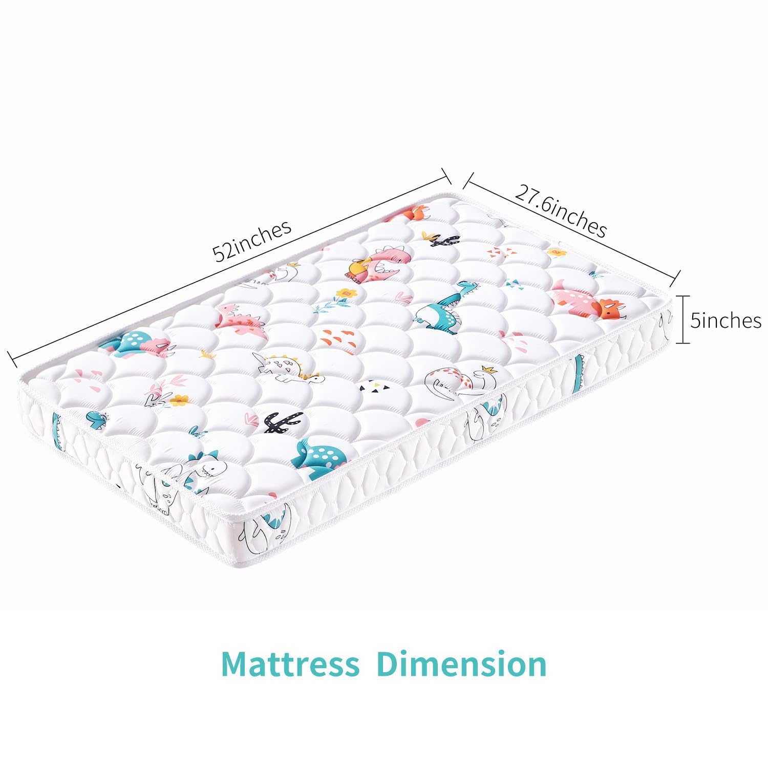 Letmxiu Premium 5" Crib Mattress and Toddler Mattress, Dual-Sided and Firm, Hypoallergenic Crib Mattress, Fits Standard Crib and Toddler Bed