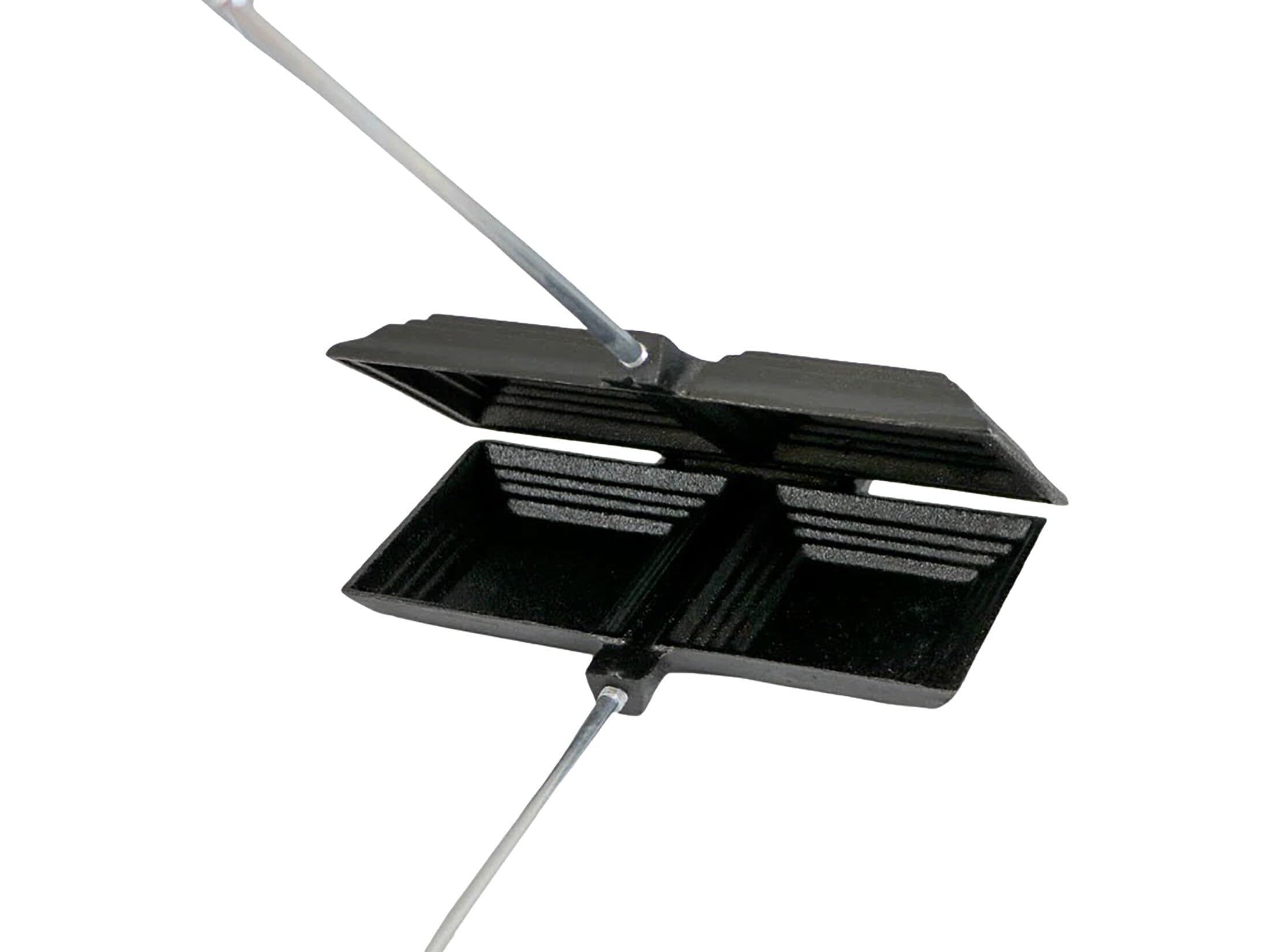 Coghlan's Cast Iron Double Camp Cooker - Pre-Seasoned Pie Iron Sandwich Maker with Removable Handles, Easy-to-Clean for Grilled Sandwiches, Toasted Pies, and Meats, For Campfire Cooking