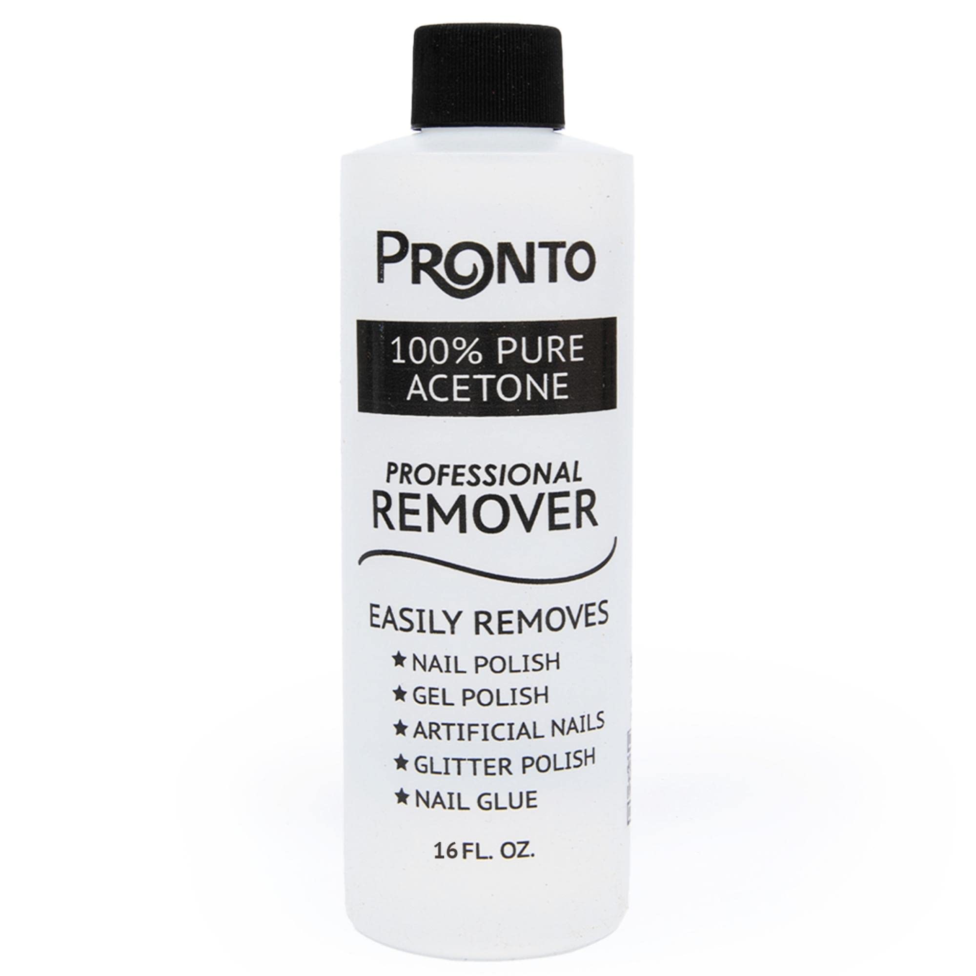 Pronto 100% Pure Acetone - Quick, Professional Nail Polish Remover - For Natural, Gel, Acrylic, Sculptured Nails (8 FL. OZ.)