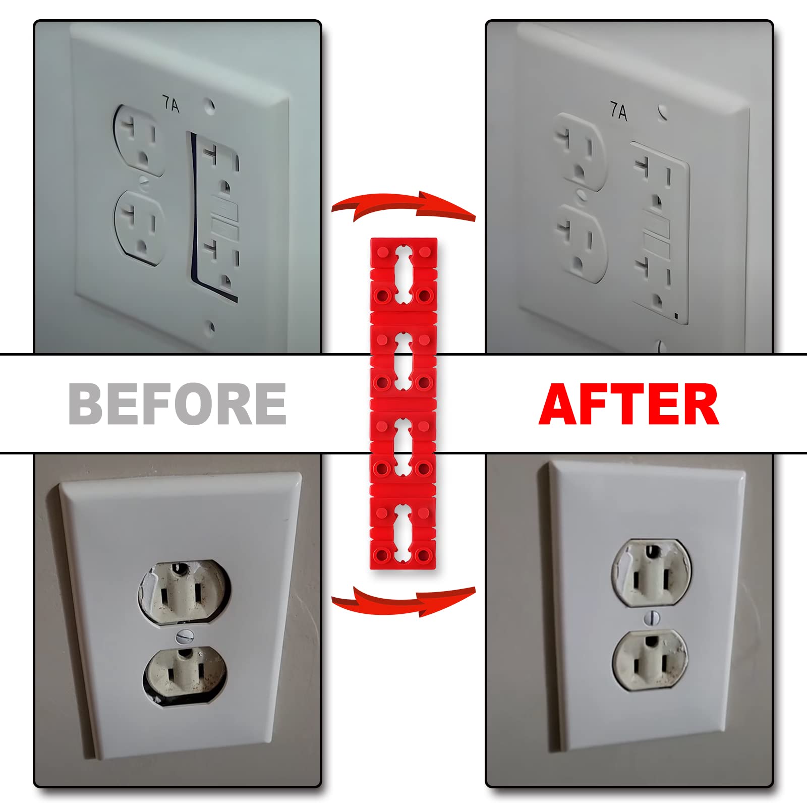 Outlet Spacers for Electrical Box, RonJea 48 PCS Switch and Receptacle Spacers for Loose Outlet Plug Fix, Electrical Extender Outlet Shims Light Switch Spacer