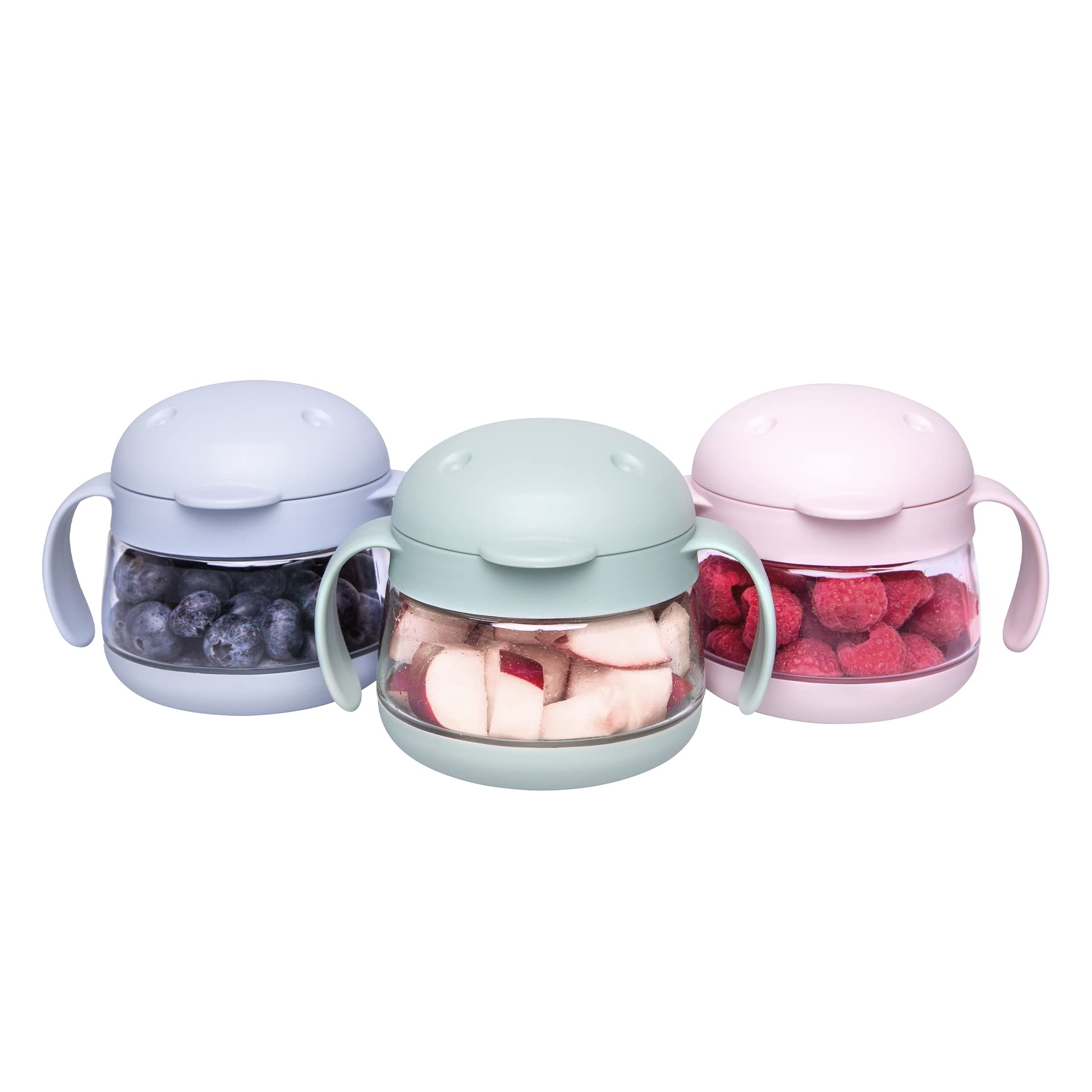 Ubbi Tweat No Spill Snack Container for Kids, BPA-Free, Toddler Snack Container, Sage & Blue