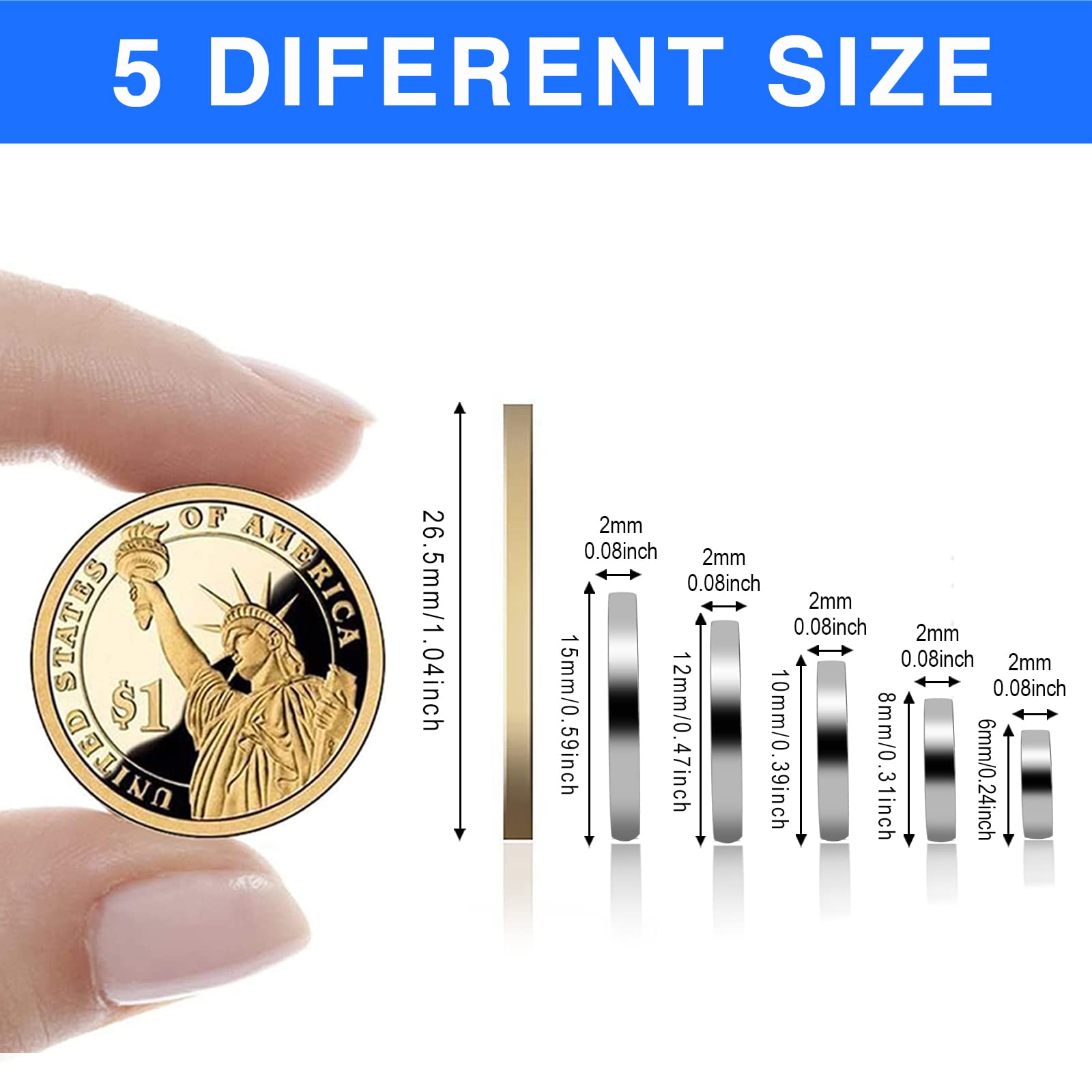 DIYMAG Small Rare Earth Magnets, 40 Pack, 5 Sizes - Neodymium Magnets for Refrigerator, DIY, Crafts, Kitchen & Office