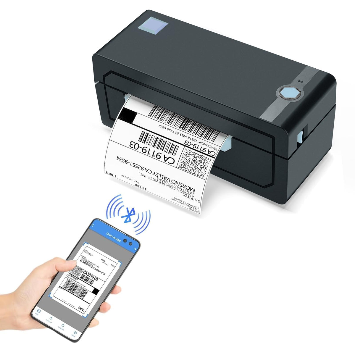 JADENS Bluetooth Thermal Shipping Label Printer - Wireless 4x6 Shipping Label Printer, Compatible with Android&iPhone and Windows, Widely Used for Ebay, , Shopify, Etsy, USPS