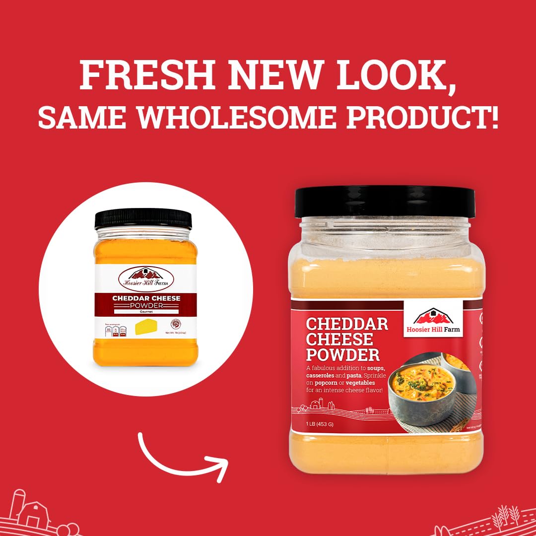 Hoosier Hill Farm Cheddar Cheese Powder, 1LB (Pack of 1)