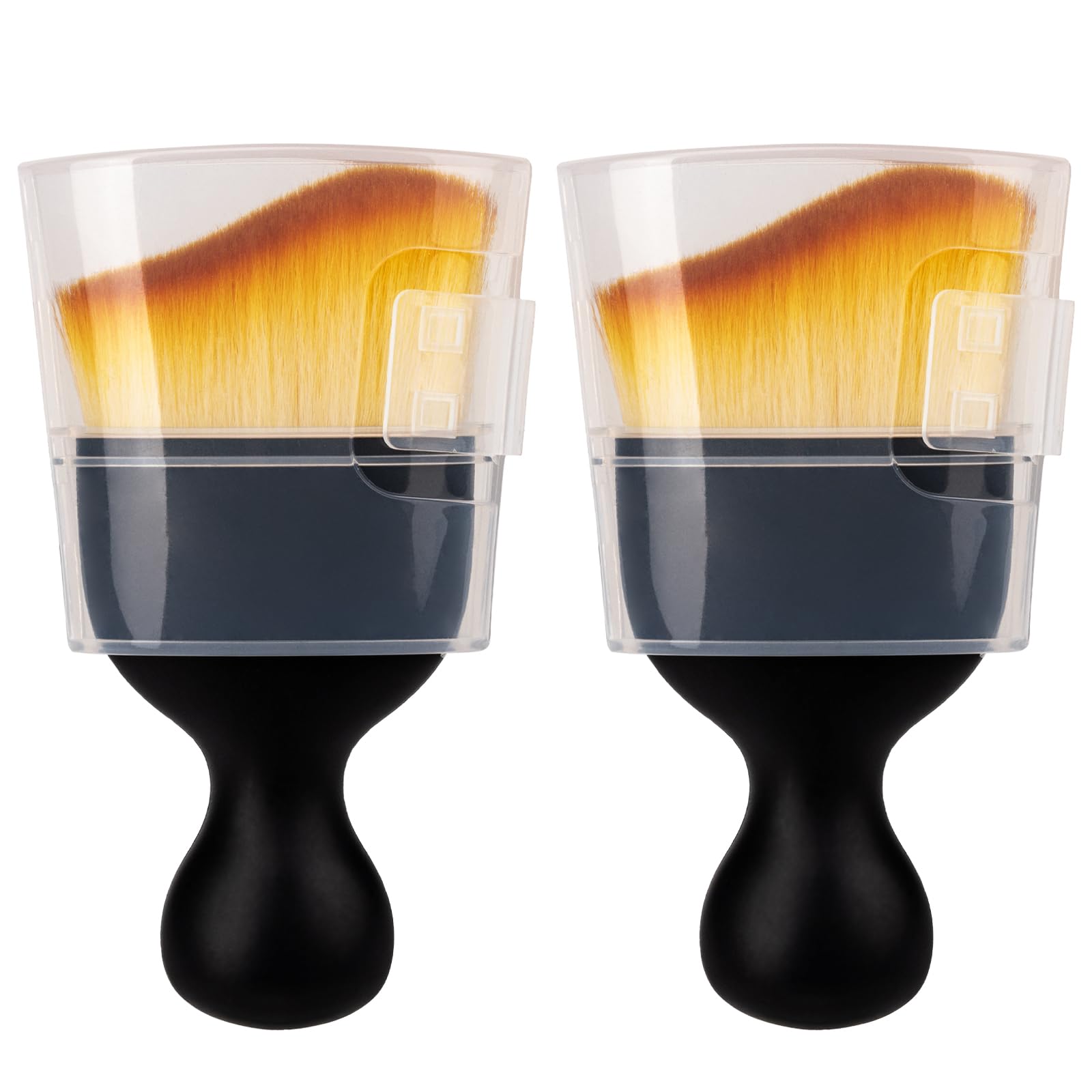 Amrules 2PCS Car Interior Detailing Brush, Auto Car Detailing Brush Dusting Brush, Soft Bristles Car Interior Cleaning Tool for Dashboard Interior, Exterior, Skylight, Leather, Dust Brush (Black)