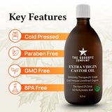 The Goodbye Company Extra Virgin Castor Oil - 8.5oz - 100% Pure Castor Oil Cold Pressed Unrefined, Hexane-Free - For Healthy Natural Skin, Hair Growth and Eyelashes (250ml)