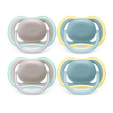 Philips Avent Ultra Air Pacifier - 4 x Light, Breathable Baby Pacifiers for Babies Aged 18 Months Plus, BPA Free with Sterilizer Carry Case (Model SCF349/25)