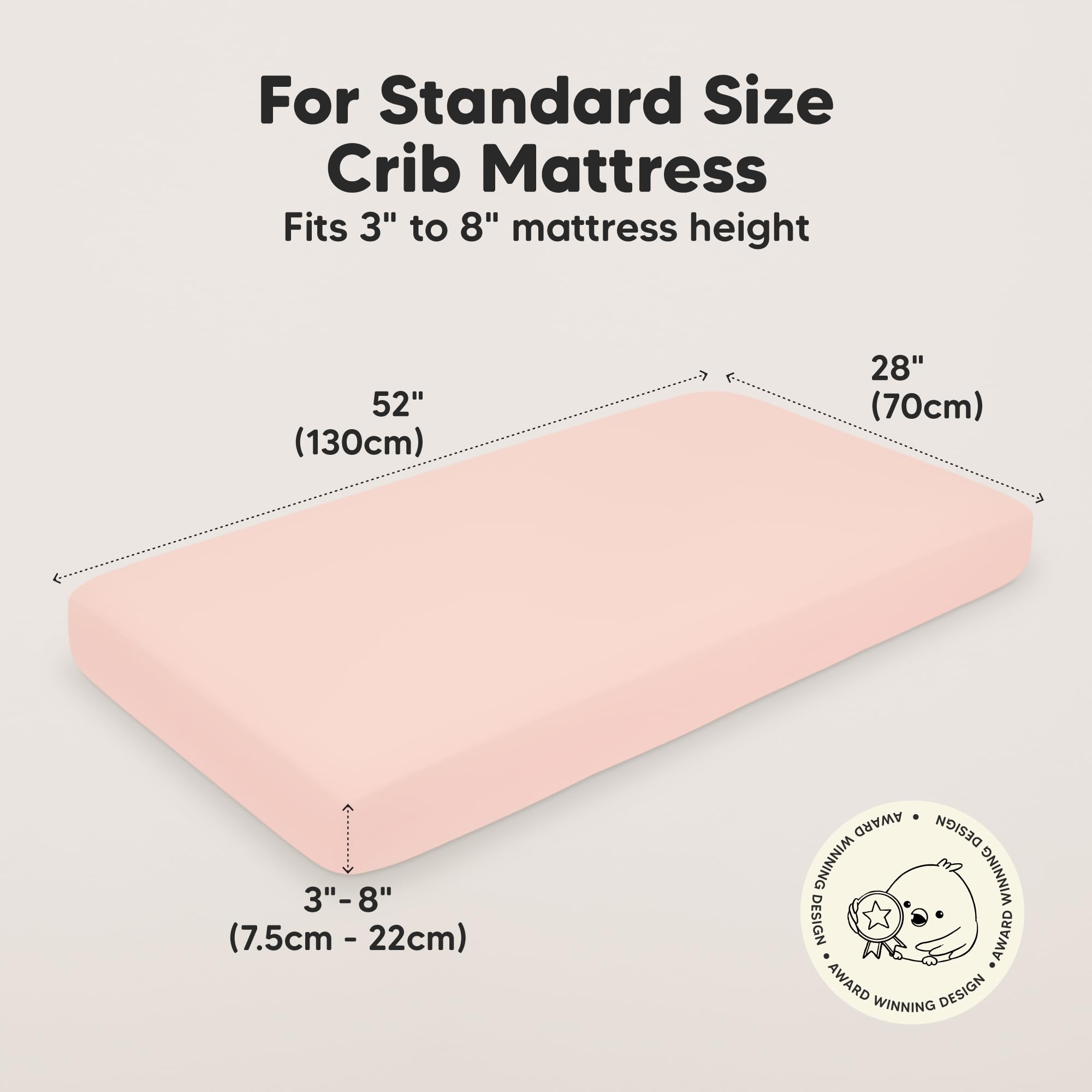 KeaBabies 2-Pack Baby Crib Sheets for Boys, Girls - 52x28 Viscose Derived from Bamboo Toddler Bed Sheets Neutral, Fitted Crib Mattress Cover for Standard Baby Bedding, Soft & Cozy (Cameo)
