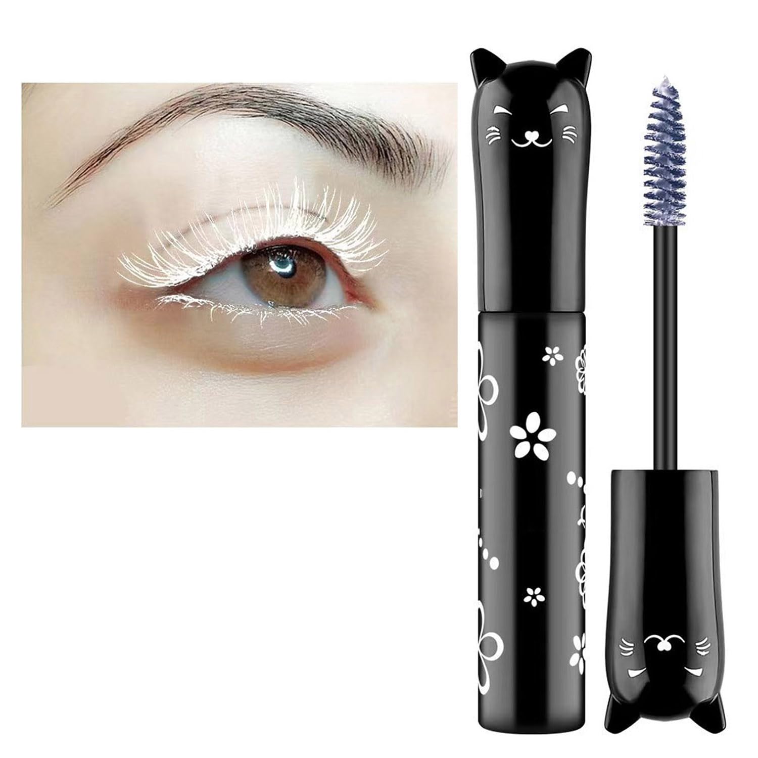 LGSZGDCN White Lashes volume mascara Extensions Makeup Lash Waterproof Fast Dry Eyelashes Curling Lengthening Primer Eye Lashes Party Stage Use