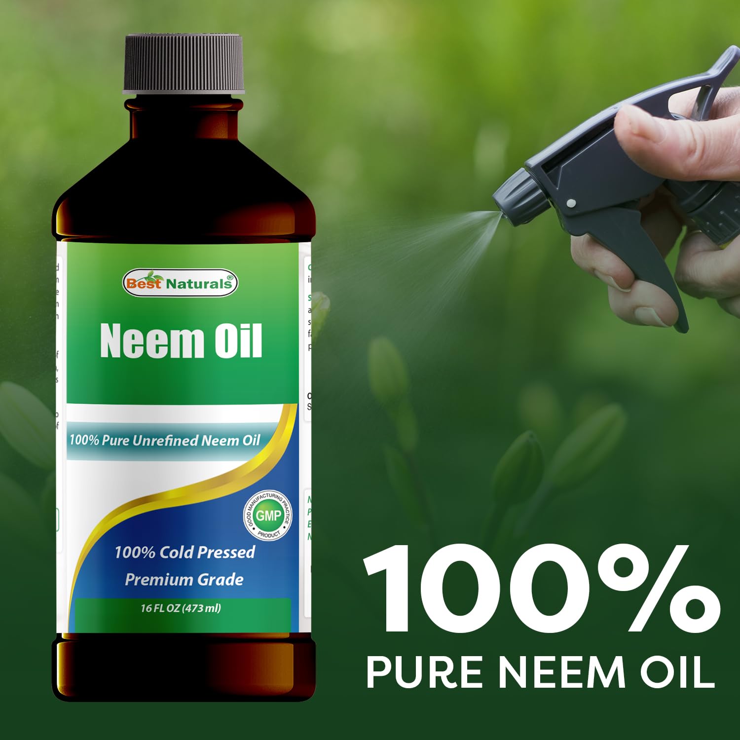 Best Naturals 100% Pure Neem Oil, 100% Cold Pressed and Unrefined - 16 OZ (1 Bottle)