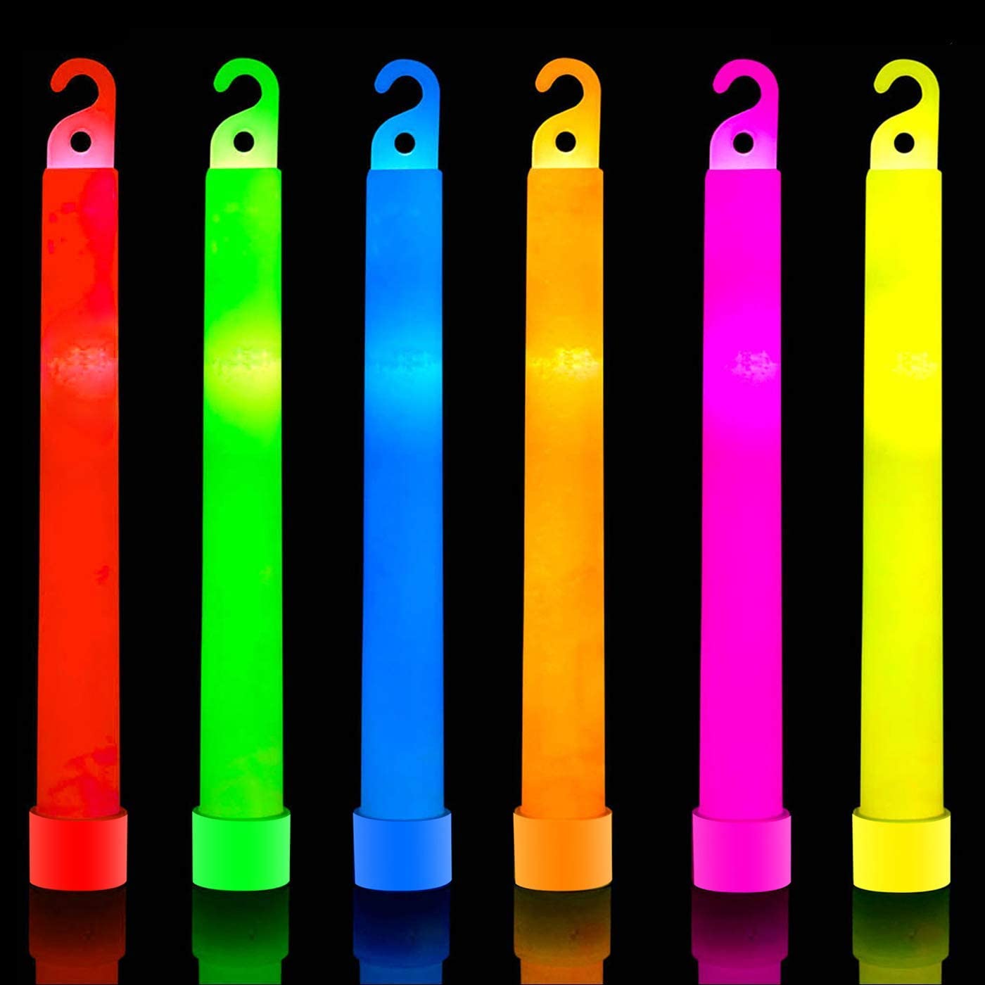 12 PCS Bright 6 Inch Colored Glow Sticks with 12 Hour Duration - Emergency Bright Chem Glow Sticks - Camping, Hiking Glow Stick Lights - for Parties and Kids Activities