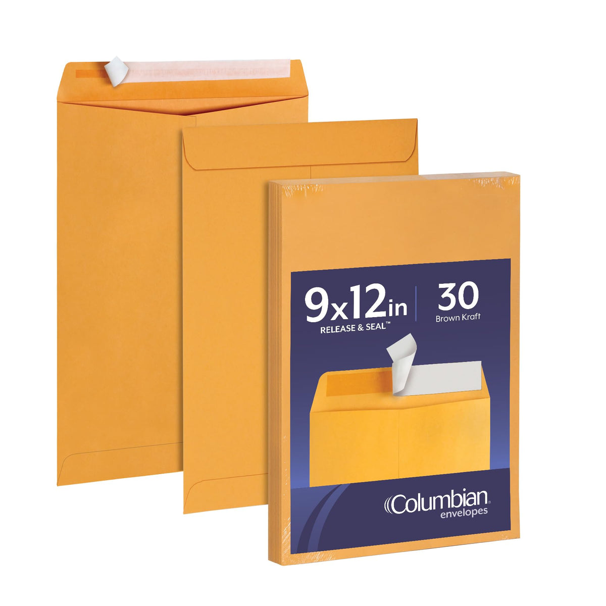 Columbian 9 x 12 Katalog-Umschläge mit Selbstklebeverschluss, 105 g/m² braunes Kraftpapier, für den Versand von flachen Dokumenten oder Fotos im Letter-Format, 30 Stück pro Packung (COLO401)