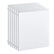 0.5-inch 3-Ring Binder with 2 Interior Pockets, 0.5'' Basic Binders Holds US Letter Size 8.5'' x 11''for Office/Home/Back to School, 6 Pack (White)