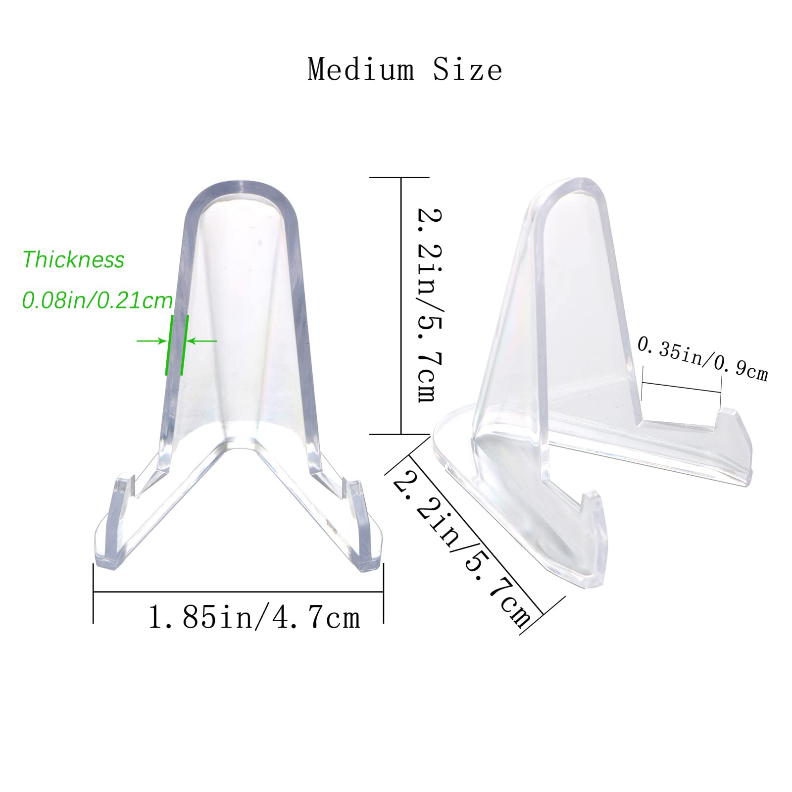 24 Packs Thickened edition (2.3 Inch) Acrylic Card stands, Card Holder Display Stand,Coin Display stand, for Display Magnetic Card Holder,Challenge Medals, Baseball Cards, Sports Cards, Trading Cards