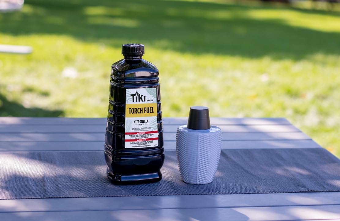 TIKI Citronella Torch Fuel - 1 Gallon (128 oz.), Easy Pour, Long-Lasting for Outdoor Torches & Table Torches, with Citronella & Lemongrass Oil, for Patio, Garden & Backyard Use
