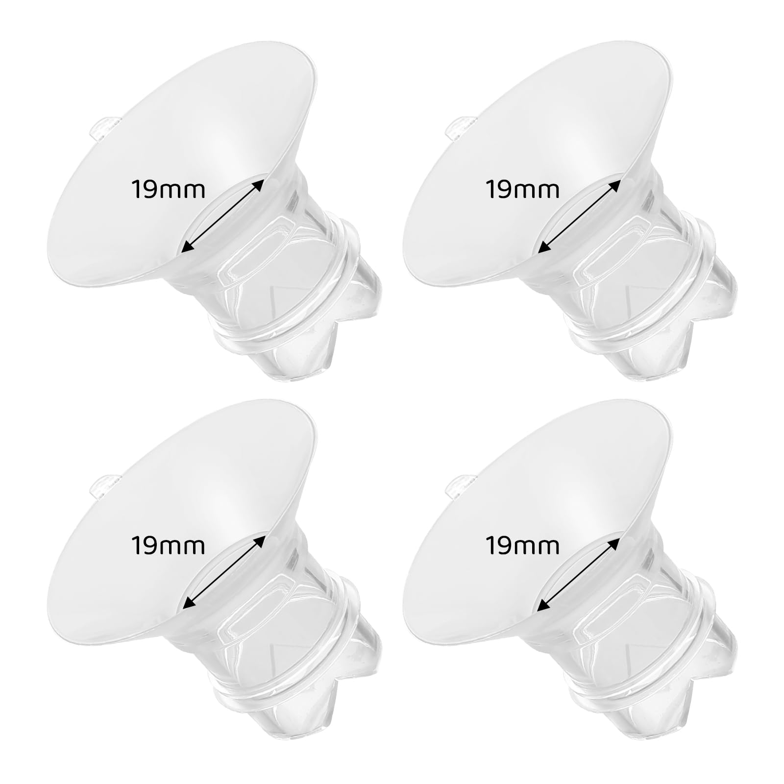 Flange Inserts 19mm Compatible with Medela/Spectra/TSRETE/Elvie/Momcozy/Bellababy Breast Pump 24mm Shields/Flanges, Reduce 24mm Nipple Tunnel Down to 19 mm, 4PCS