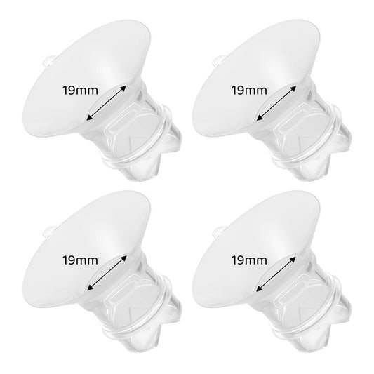 Flange Inserts 19mm Compatible with Medela/Spectra/TSRETE/Elvie/Momcozy/Bellababy Breast Pump 24mm Shields/Flanges, Reduce 24mm Nipple Tunnel Down to 19 mm, 4PCS