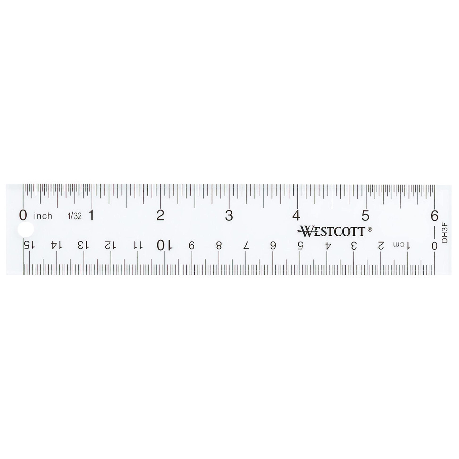 Westcott 10562 Acrylic Clear Ruler, 12 In