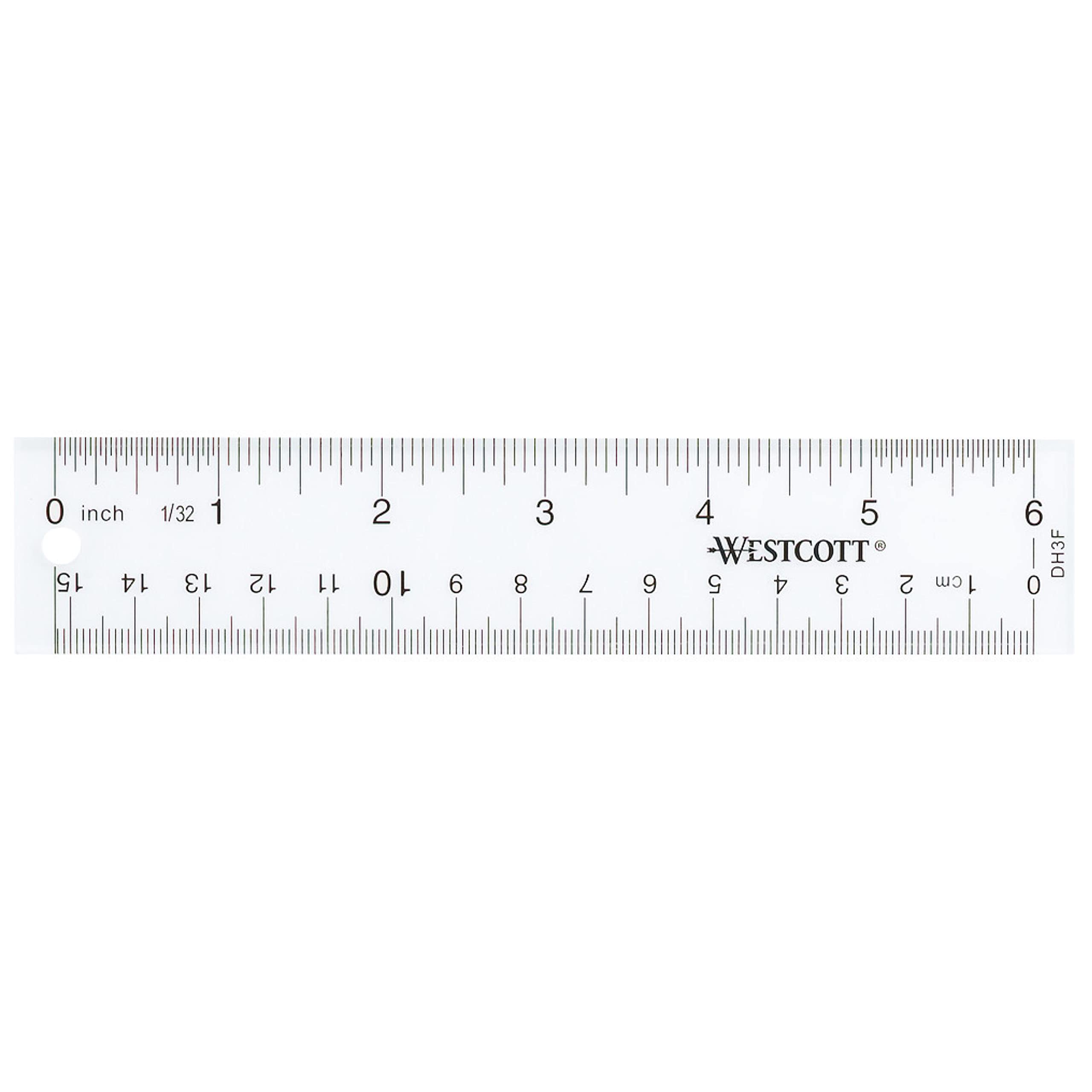 Westcott 10562 Acrylic Clear Ruler, 12 In