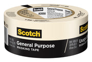 Scotch General Purpose Masking Tape, 1.88 in x 60.1 yd, Beige, Sticks for Up to 5 Days, Removes Easily Without Leaving Sticky Residue, Easy-to-Tear Masking Tape (2050-48MP)