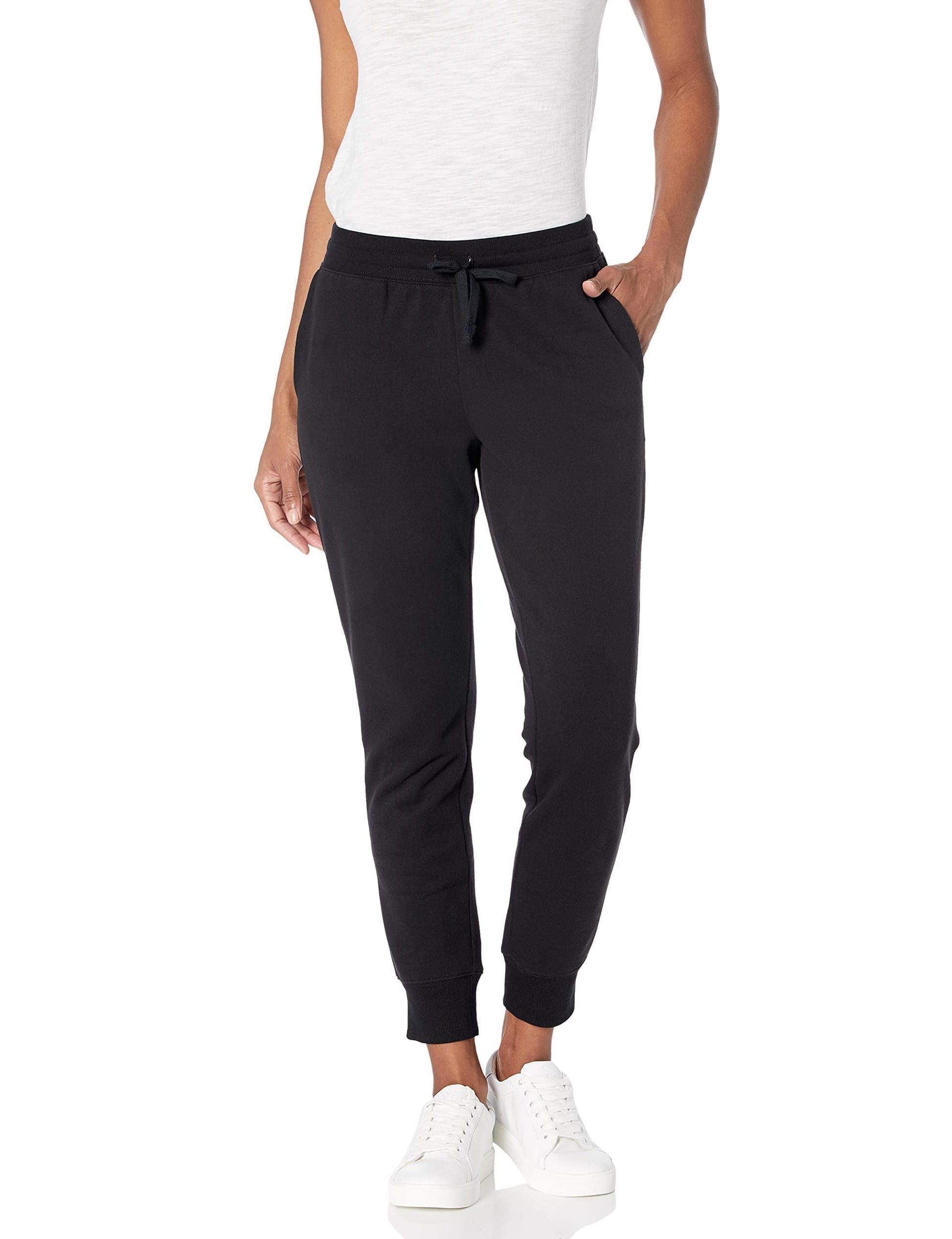 Amazon Essentials Women's Fleece Jogger Sweatpant (Available in Plus Size), Black, Large